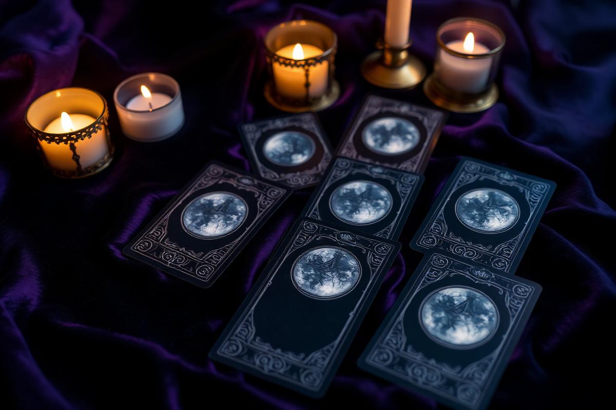 Cartes d'oracle illuminées par la lune
